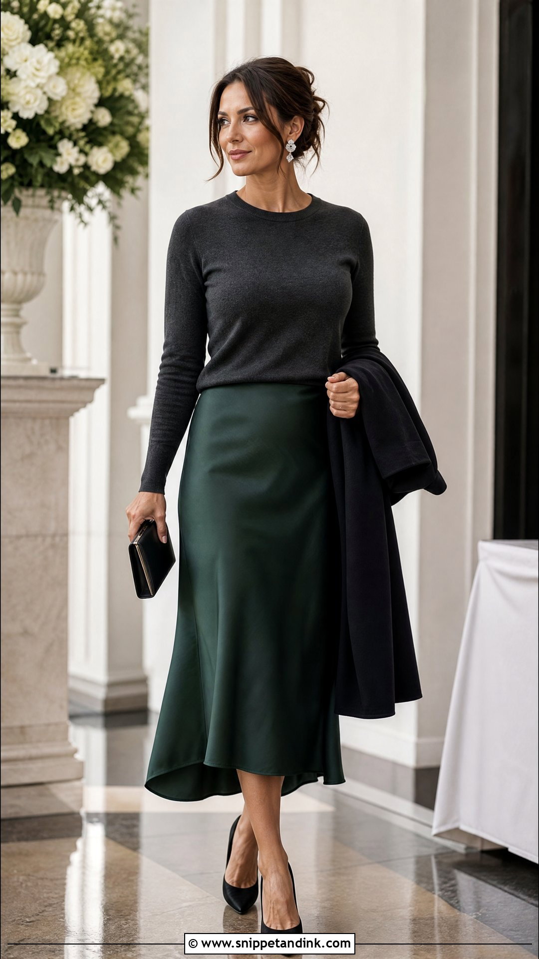 Silk Skirt Winter Wedding Outfit - Snippet and Ink - 20 Silk Skirt Wedding Outfit Ideas