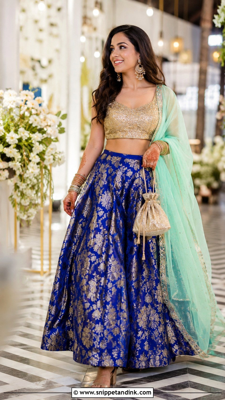 Silk Skirt and Crop Top Set - Snippet and Ink - 20 Indian Friend Marriage Outfit Ideas