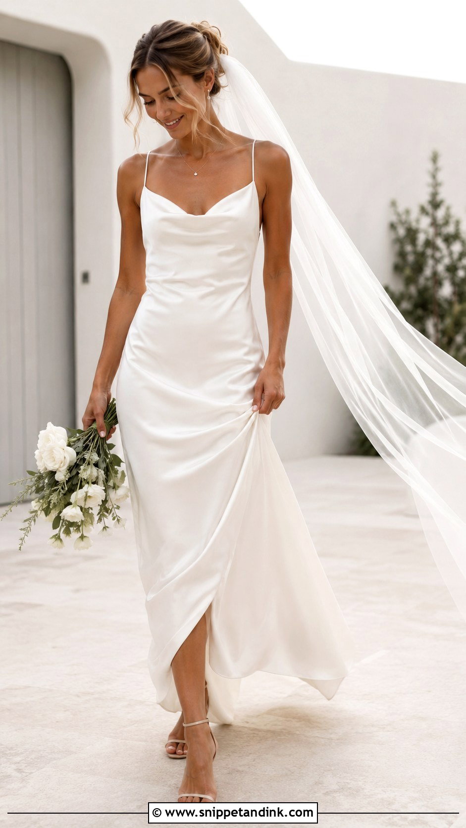 Silk Slip Bridal Wedding Outfit - Snippet and Ink - 30 Bridal Wedding Outfits