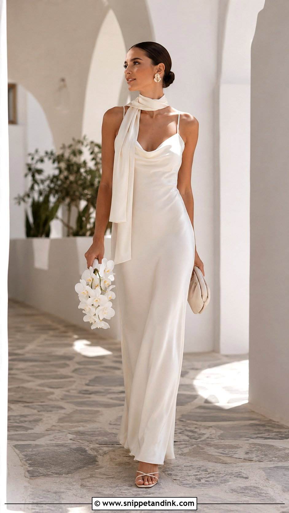 Silk Slip Neck Scarf Wedding Dress - Snippet and Ink - 20 Neck Scarf Wedding Dresses