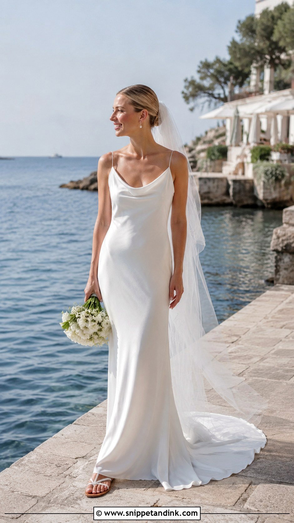 Silk Slip Ocean Wedding Dress - Snippet and Ink - 20 Ocean Wedding Dress Ideas