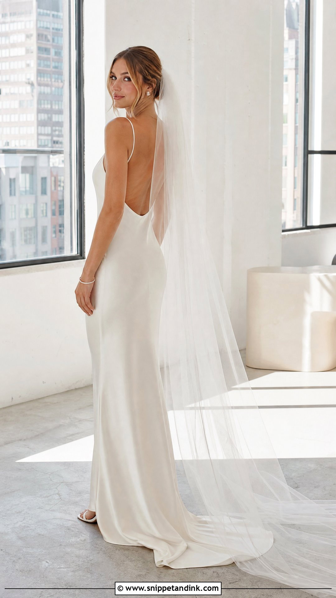 Silk Slip Strappy Wedding Dress - Snippet and Ink - 20 Strappy Wedding Dress Ideas