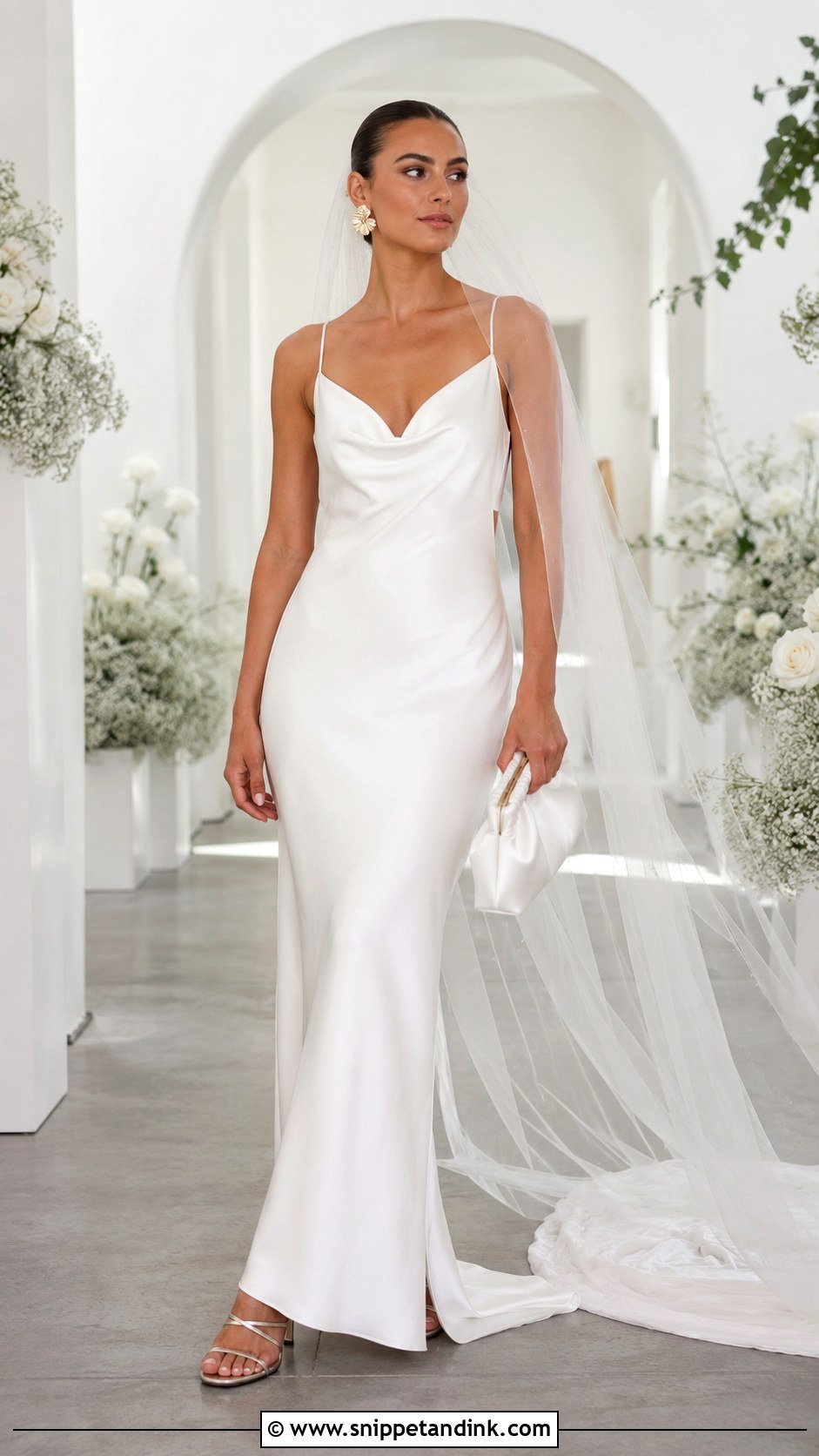 Silk Slip Summer Wedding Dress - Snippet and Ink - 20 Summer Wedding Dress for Bride Ideas