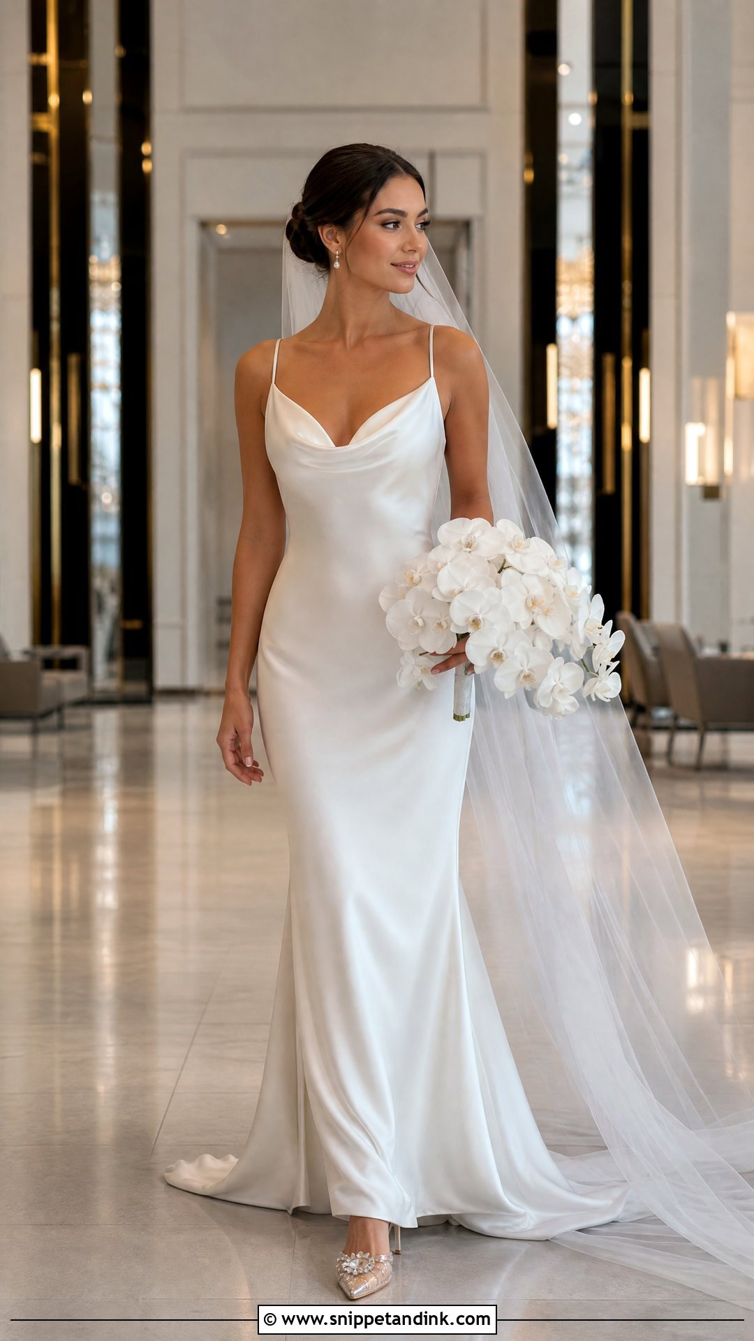 Silk Slip Wedding Dress With Crystal Heels - Snippet and Ink - 20 Silk Slip Wedding Dress Ideas