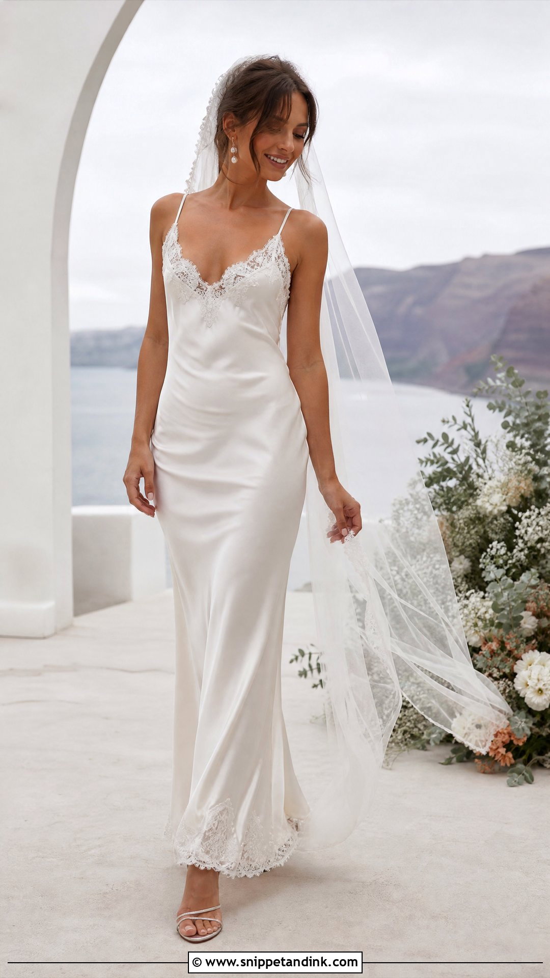 Silk Slip Wedding Dress With Lace Trim - Snippet and Ink - 25 Silk and Lace Wedding Dress Ideas