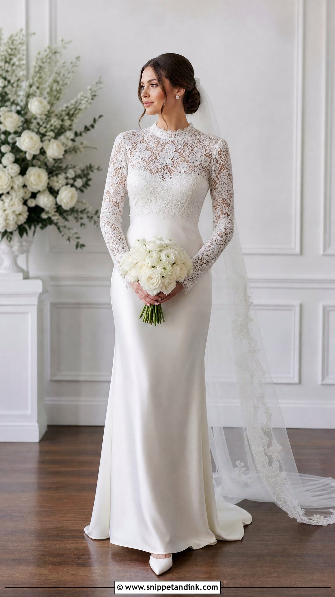 Silk Slip Wedding Dress With Long Sleeve Topper - Snippet and Ink - 20 Silk Slip Wedding Dress Ideas