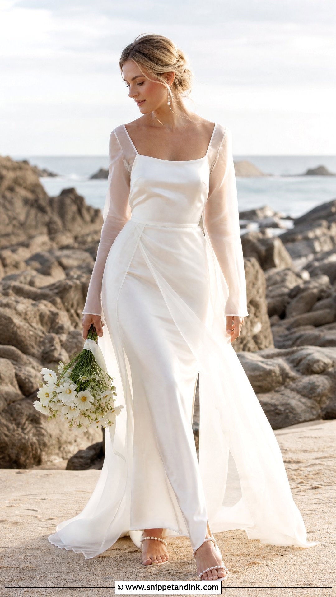 Silk Slip Wedding Dress With Organza Overlay - Snippet and Ink - 20 Silk Organza Wedding Dress Ideas