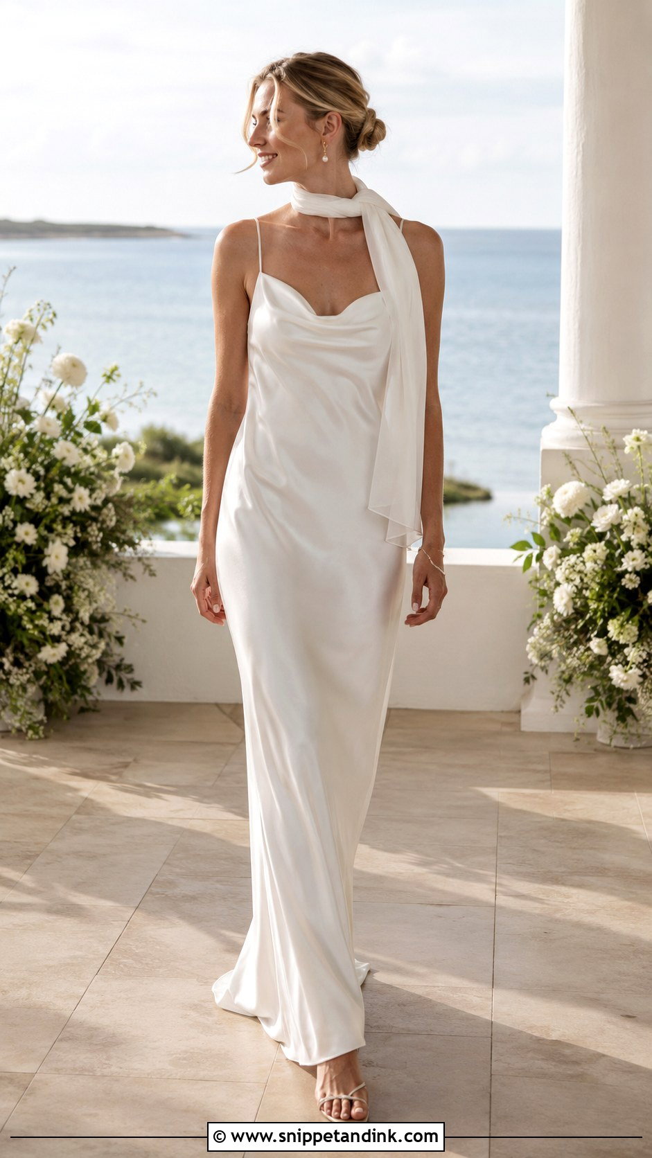 Silk Slip Wedding Dress With Scarf - Snippet and Ink - 20 Wedding Dresses with Scarf