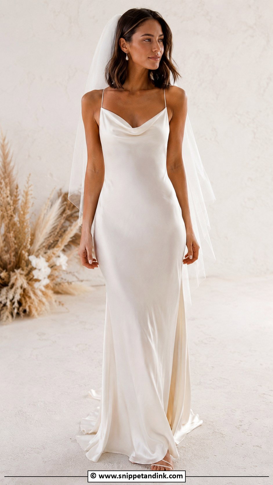 Silk Slip Wedding Gown - Snippet and Ink - 25 Minimalist Wedding Gown Ideas