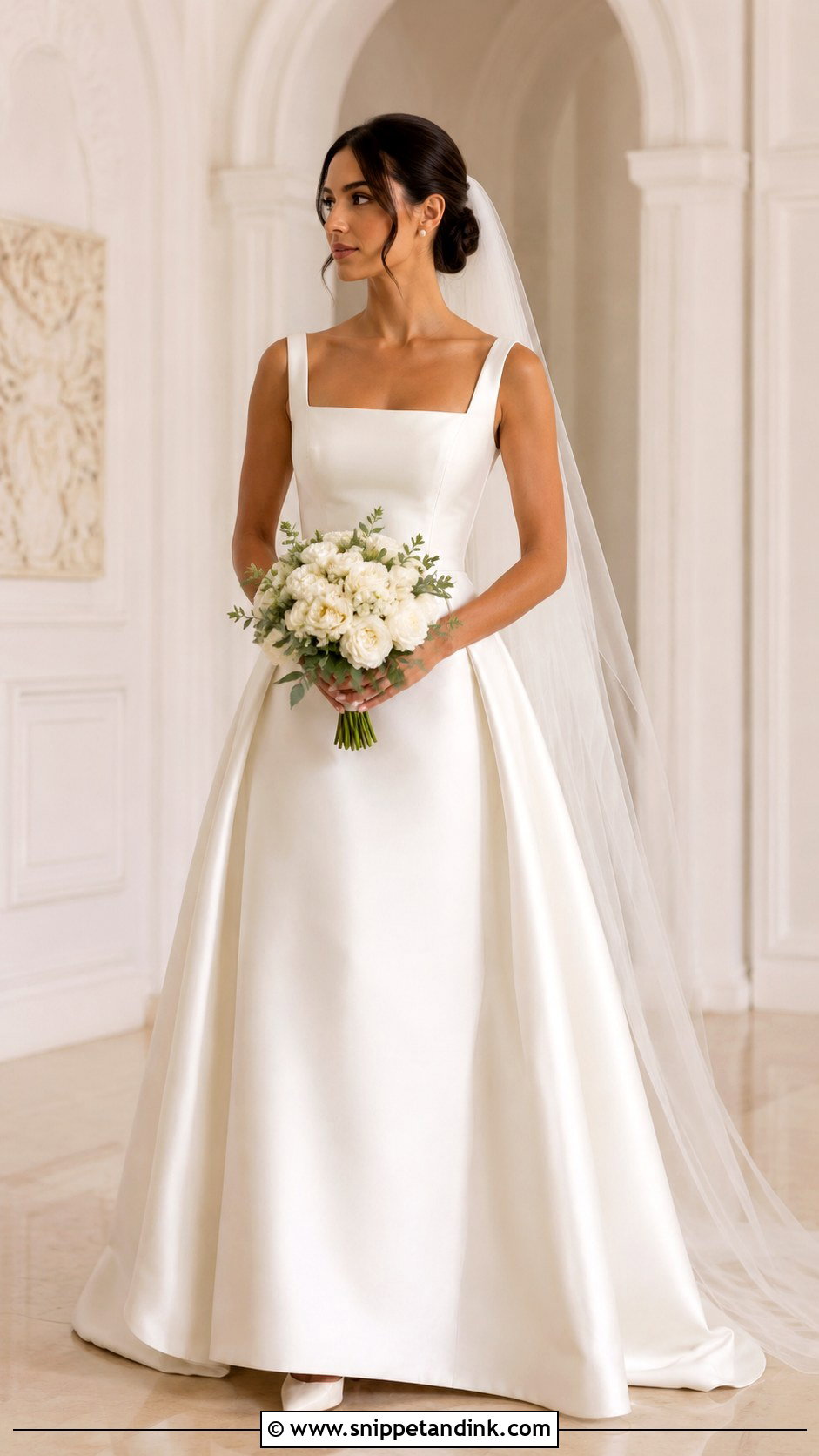 Silk Square Neck Wedding Dress - Snippet and Ink - 25 Silk Wedding Dresses