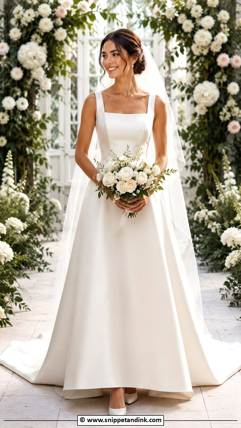 Silk Square Neck Wedding Dress - Snippet and Ink - 35 Silk Wedding Dress Ideas