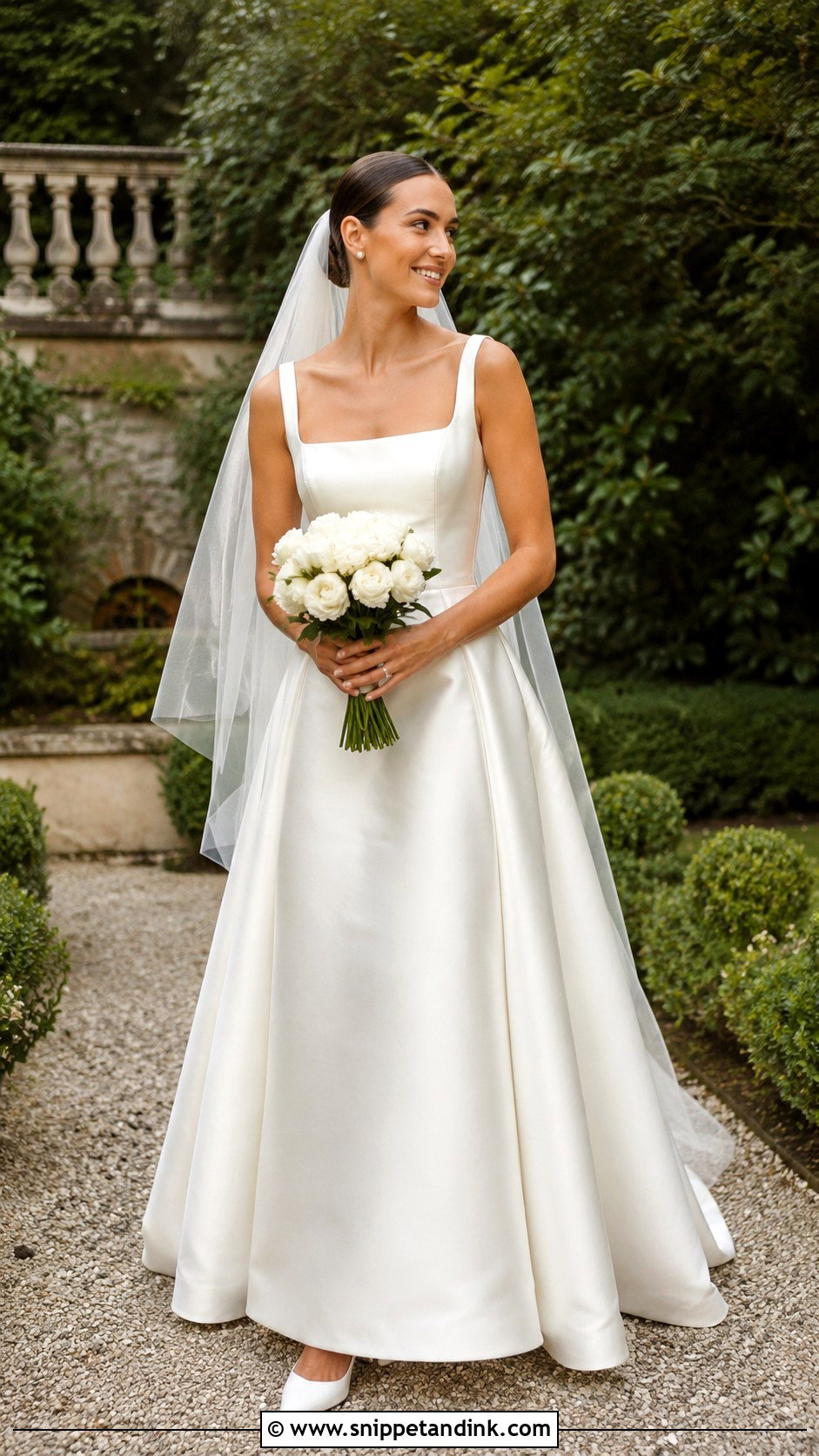 Silk Square Neck Wedding Gown - Snippet and Ink - 25 Silk Wedding Gown Ideas