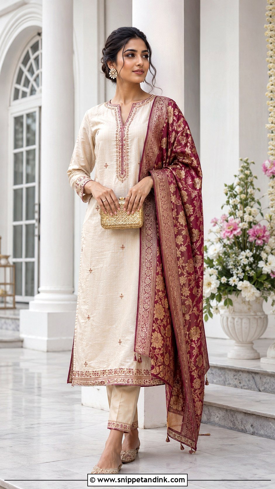 Silk Straight Kurti With Cigarette Pants - Snippet and Ink - 20 Latest Kurti Designs for Wedding