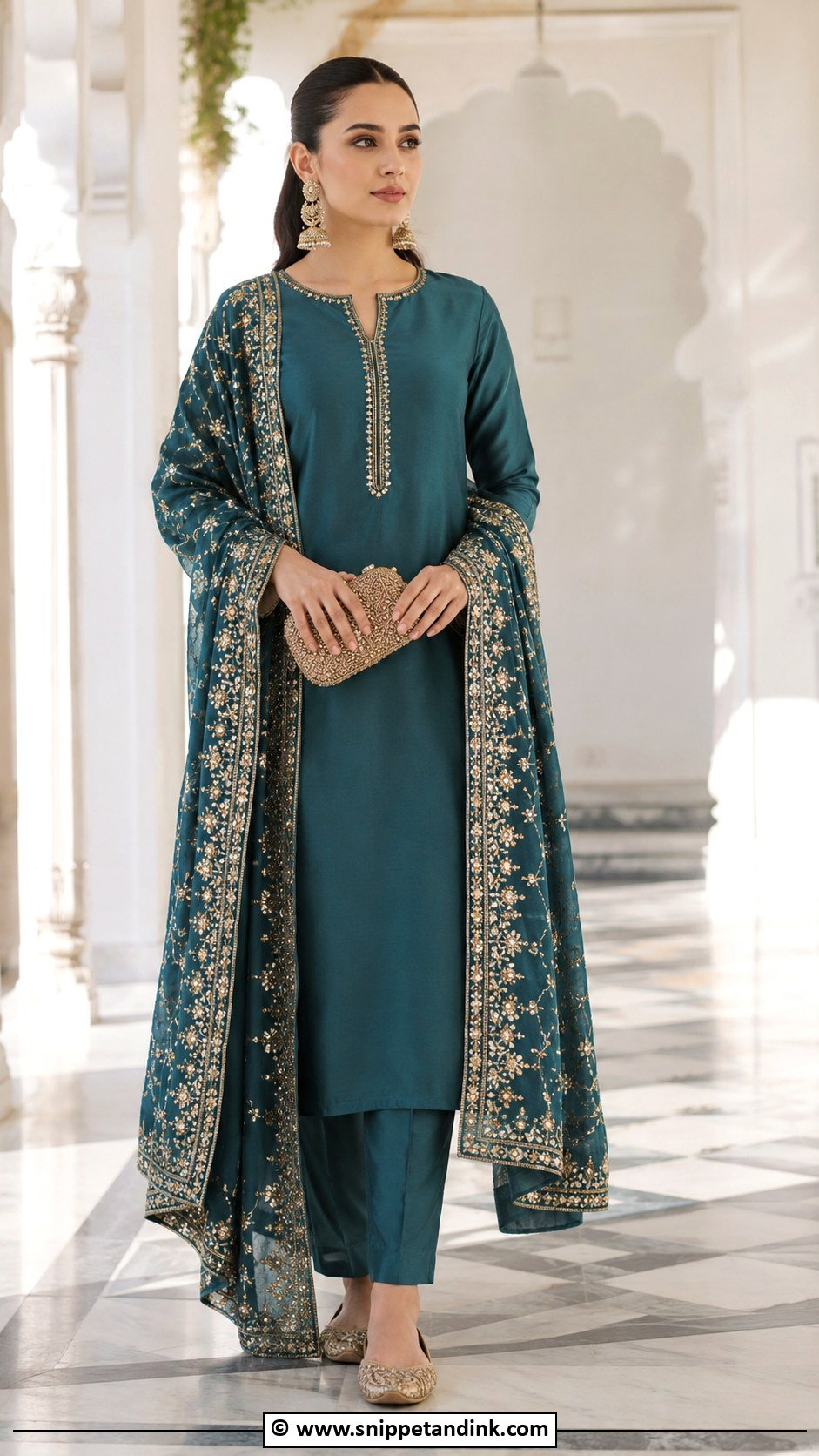 Silk Straight Suit For Anand Karaj - Snippet and Ink - 30 Anand Karaj Suit Ideas