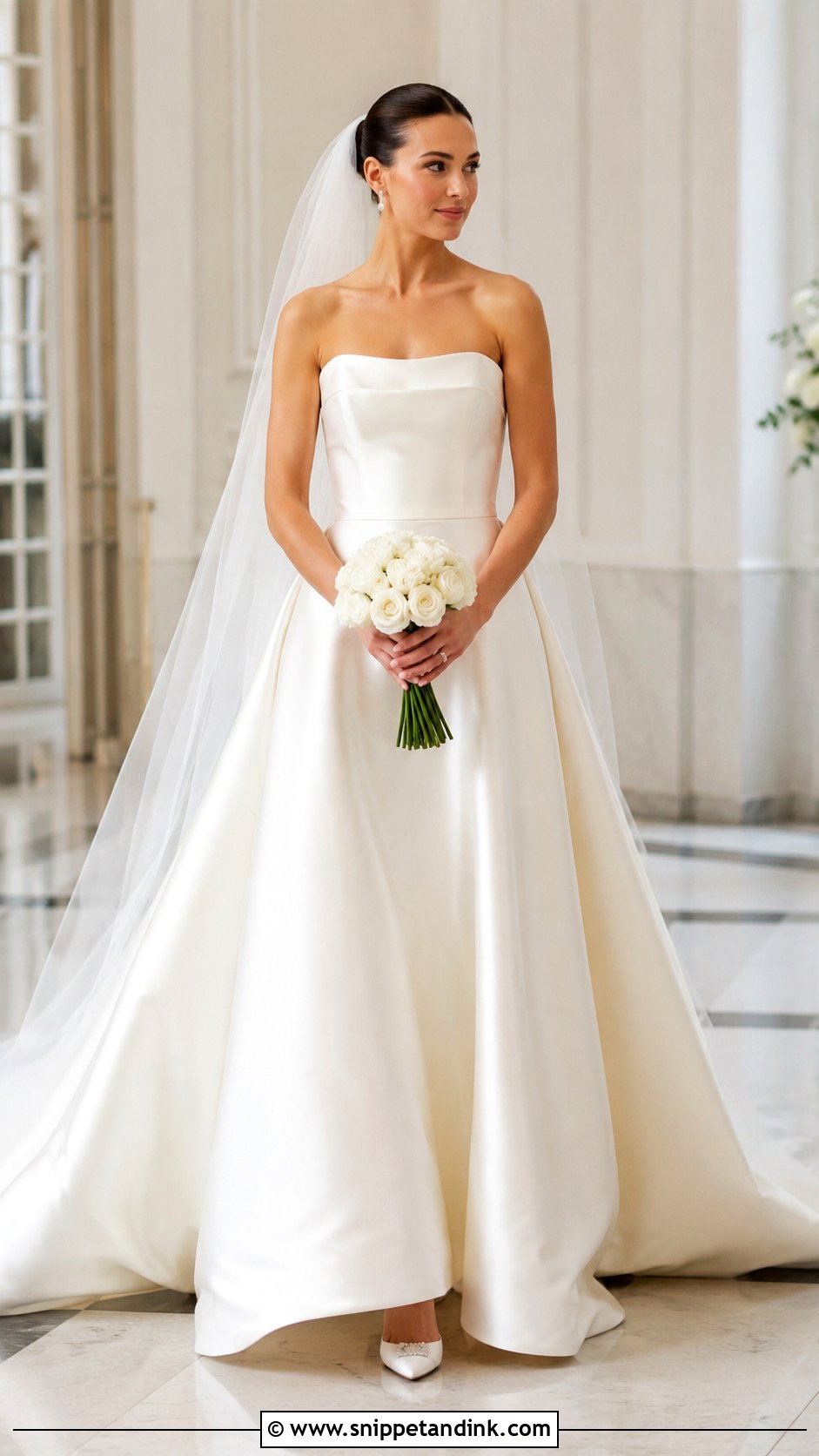 Silk Strapless Wedding Dress - Snippet and Ink - 25 Silk Wedding Gown Ideas