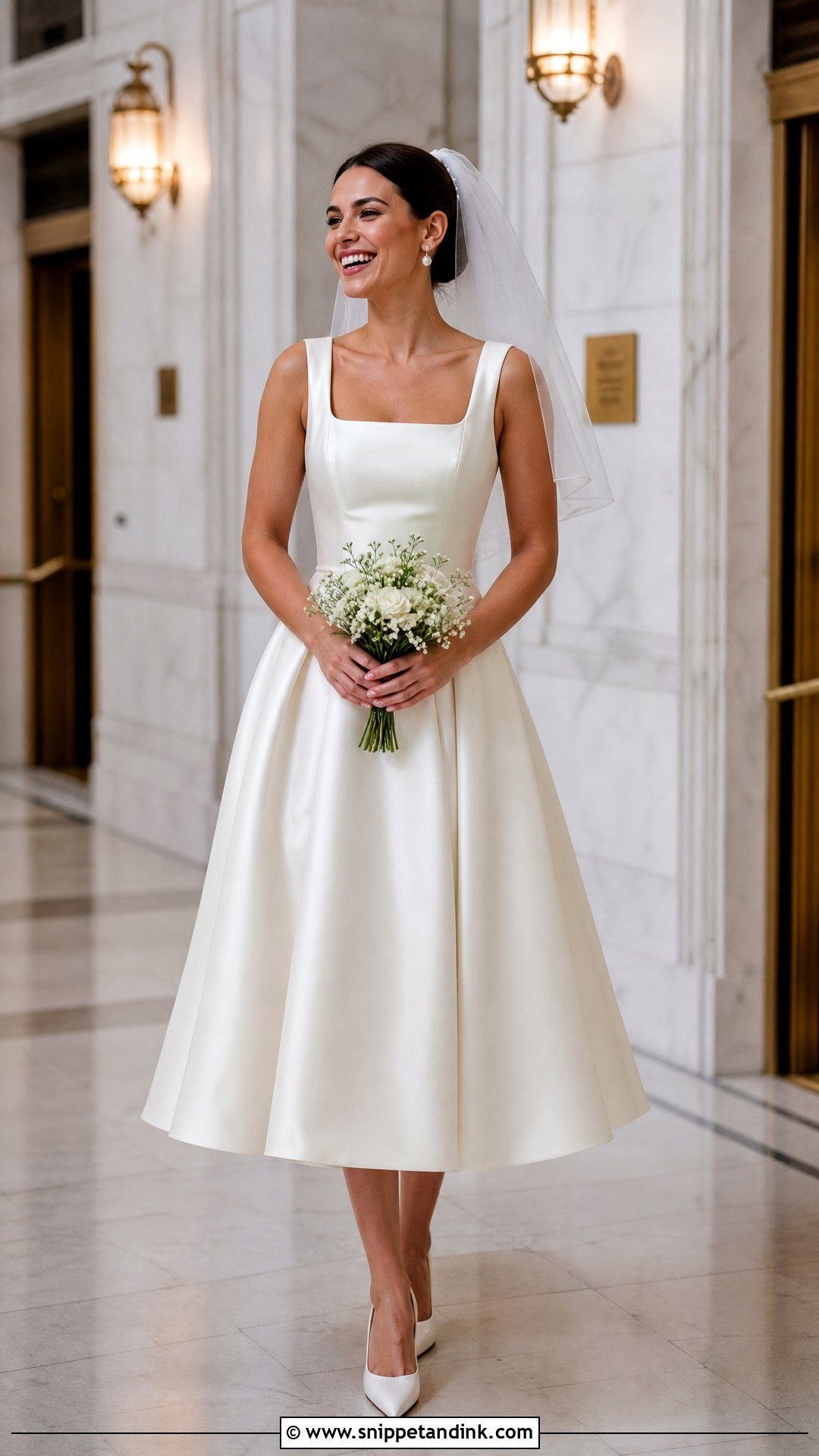 Silk Tea Length Wedding Dress - Snippet and Ink - 25 Silky Wedding Dress Ideas