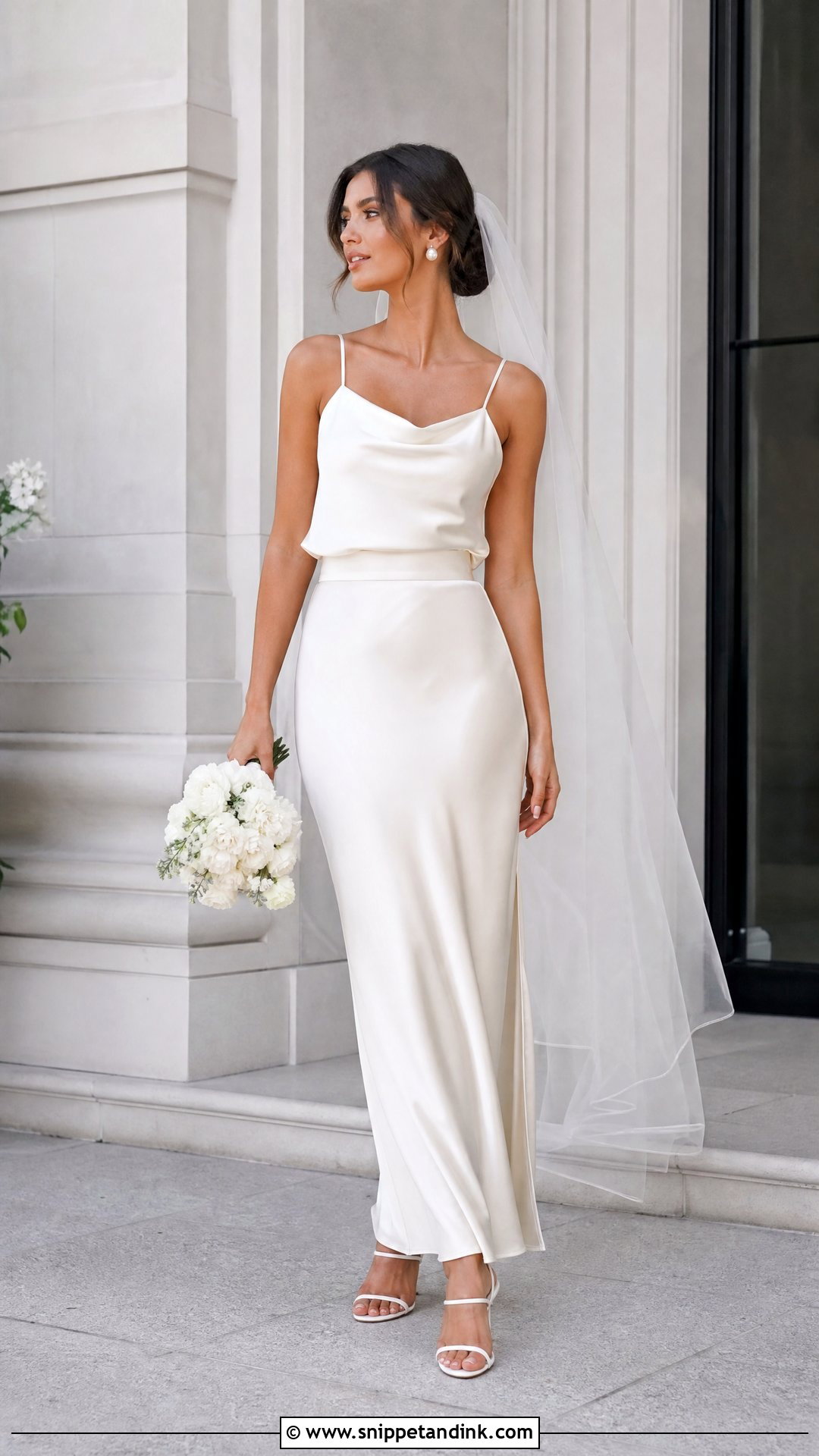 Silk Two Piece Wedding Dress - Snippet and Ink - 25 Silky Wedding Dress Ideas