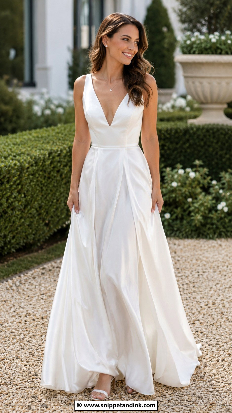 Silk V Neck Wedding Dress - Snippet and Ink - 35 Silk Wedding Dress Ideas