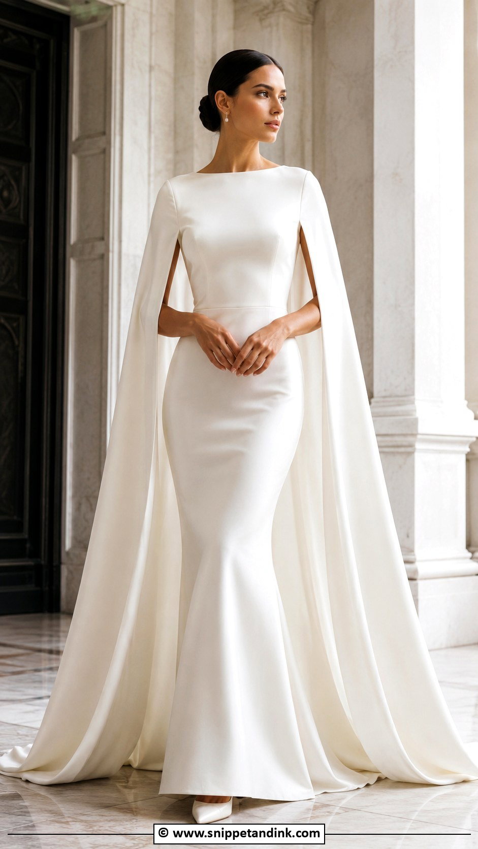 Silk Wedding Dress With Cape - Snippet and Ink - 35 Silk Wedding Dress Ideas