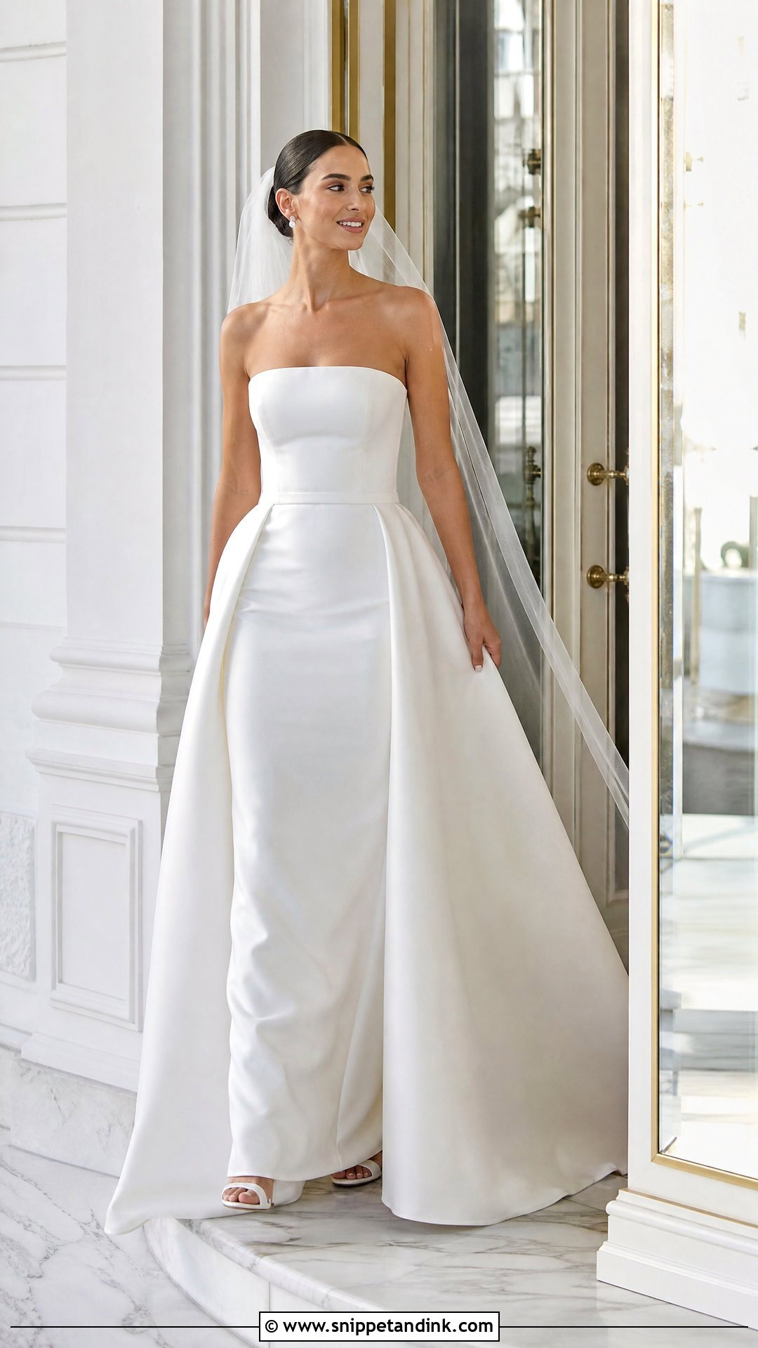 Silk Wedding Dress With Detachable Overskirt - Snippet and Ink - 25 Elegant Silk Wedding Dress Ideas