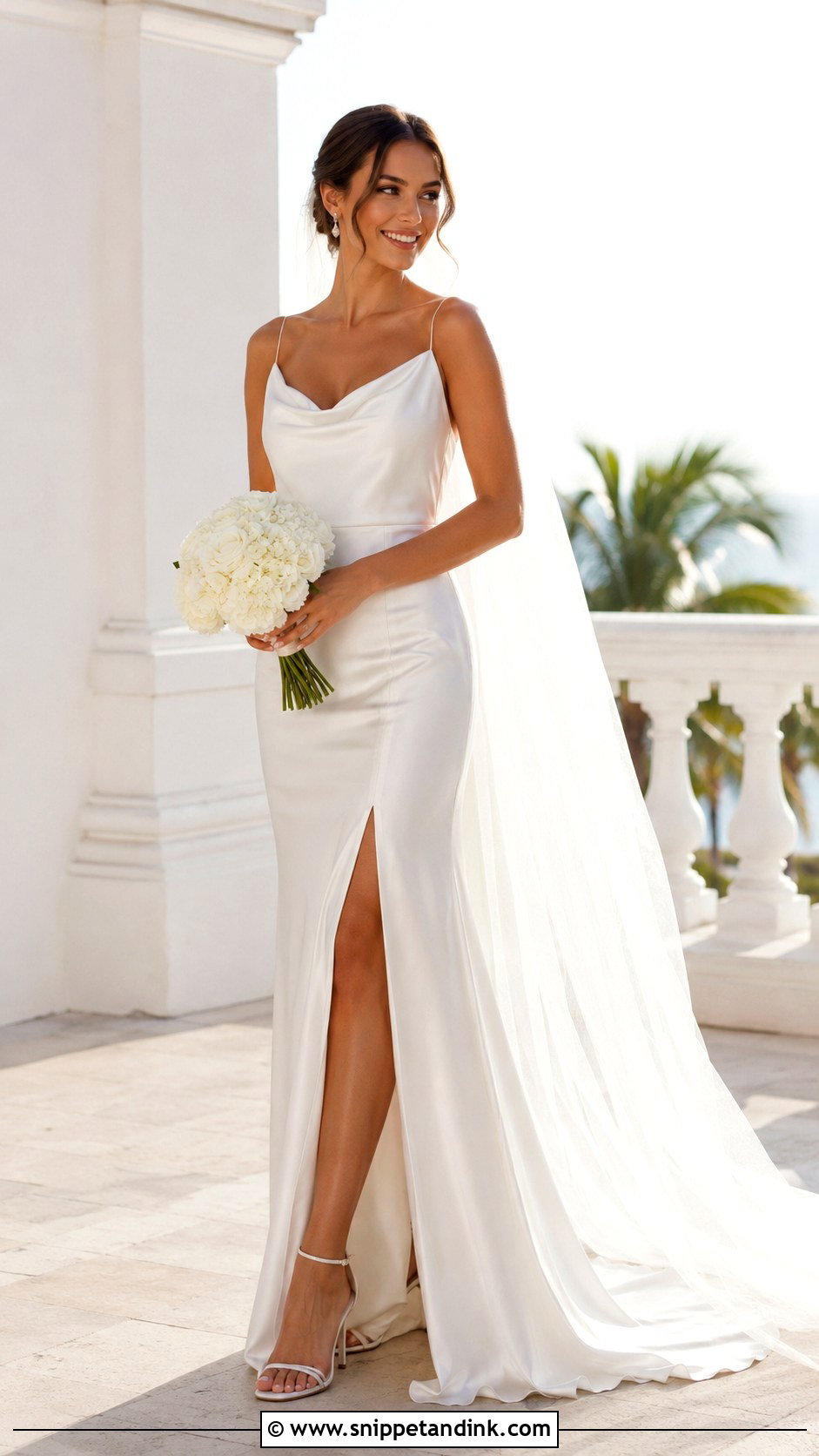 Silk Wedding Dress With Side Slit - Snippet and Ink - 25 Simple Silk Wedding Dress Ideas