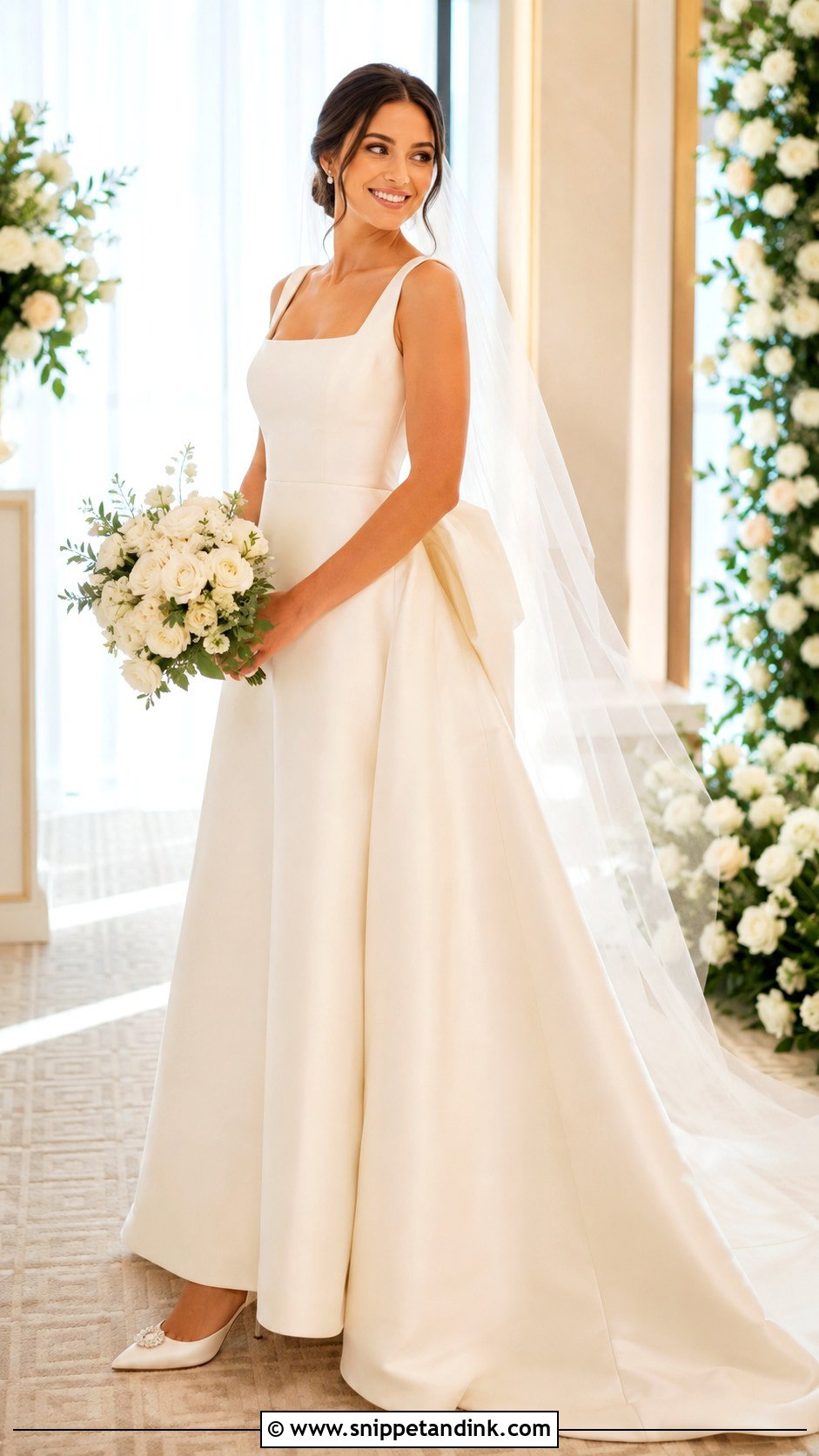Silk Wedding Gown With Bow - Snippet and Ink - 25 Silk Wedding Gown Ideas