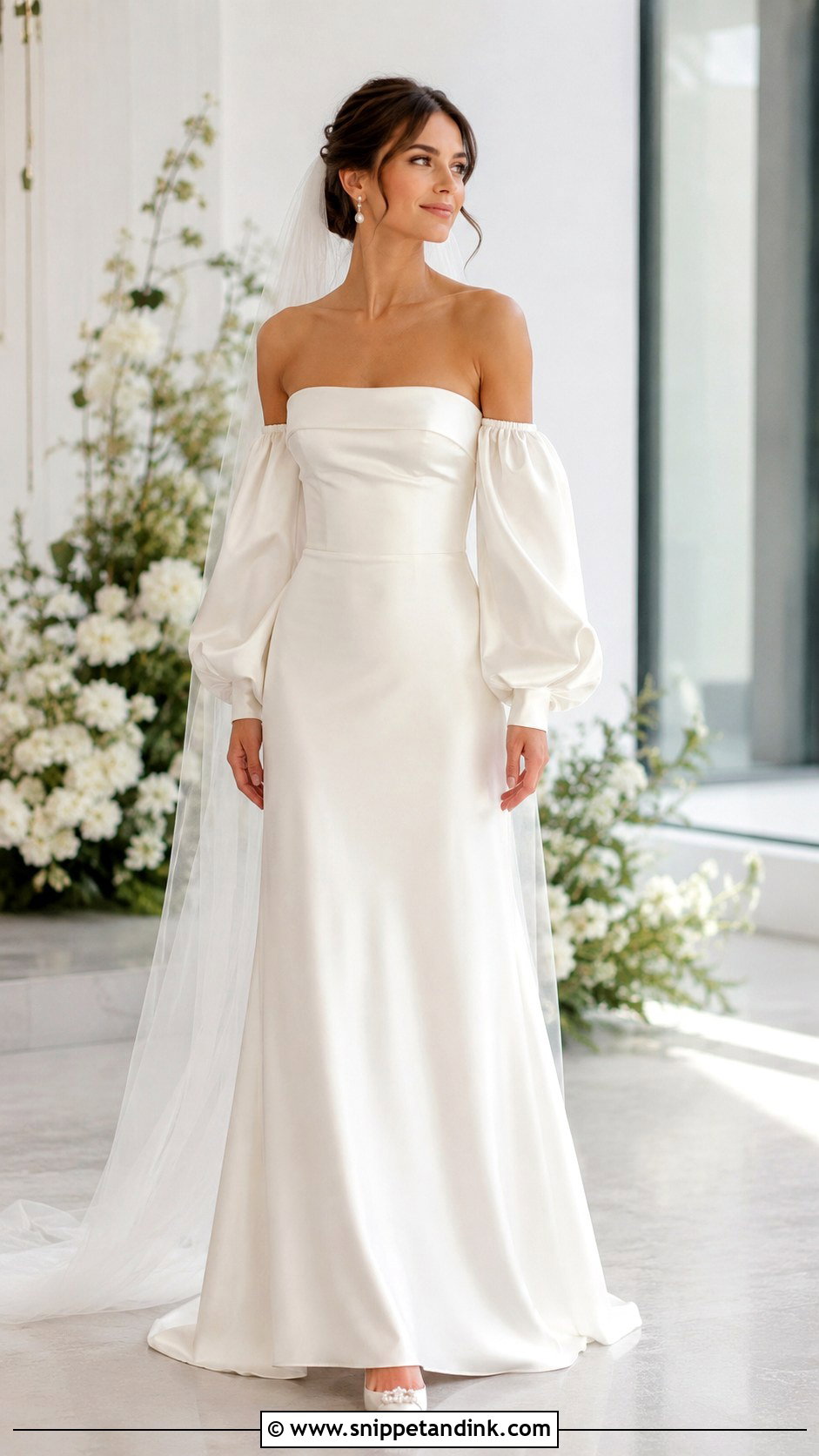 Silk Wedding Gown With Detachable Sleeves - Snippet and Ink - 25 Silk Wedding Gown Ideas