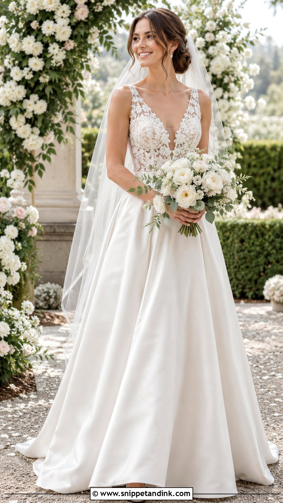 Silk Wedding Gown With Lace Bodice - Snippet and Ink - 25 Silk Wedding Gown Ideas