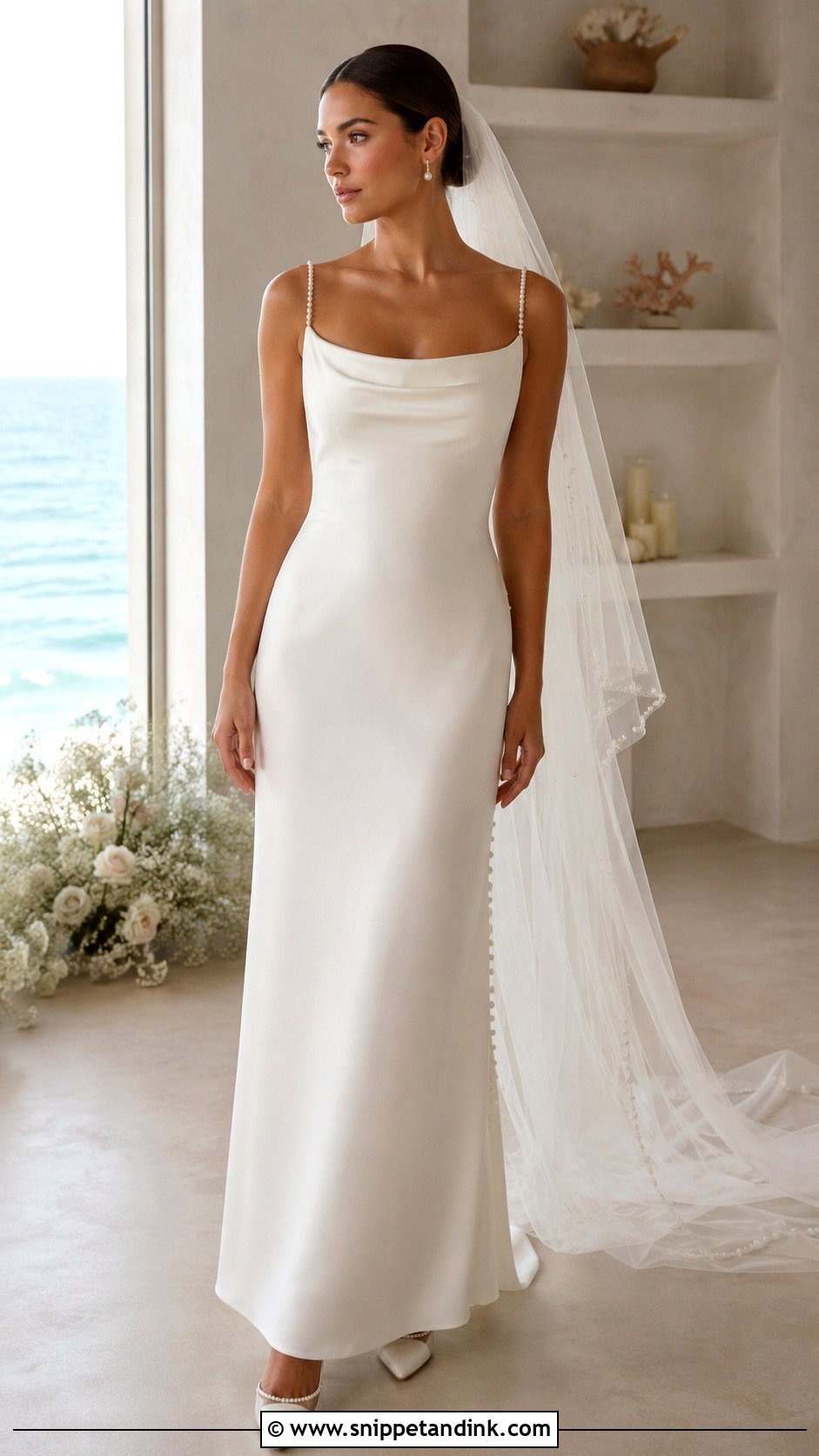 Silk Wedding Gown With Pearl Details - Snippet and Ink - 25 Silk Wedding Gown Ideas