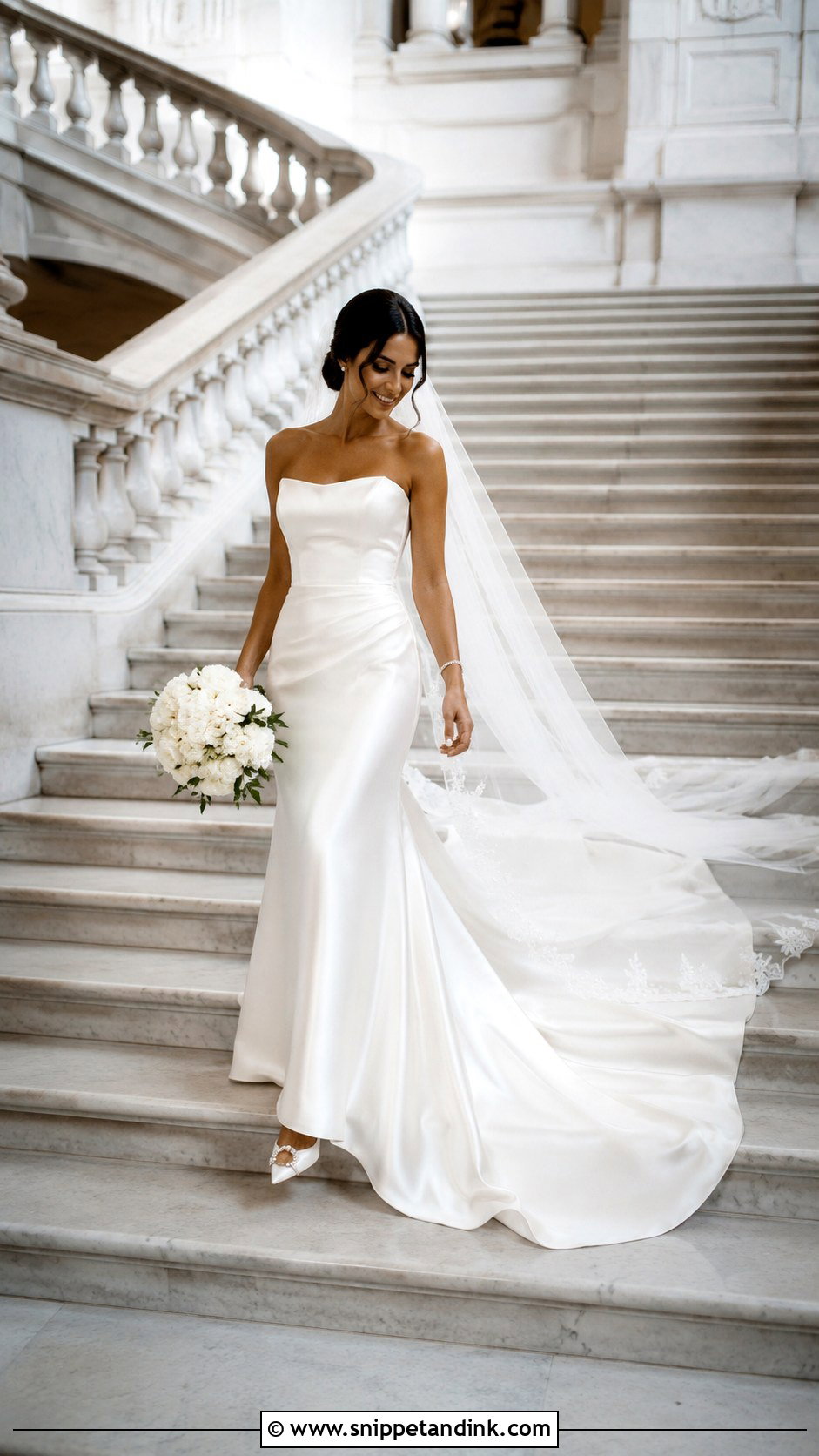 Silk Wedding Gown With Train - Snippet and Ink - 25 Silk Wedding Gown Ideas