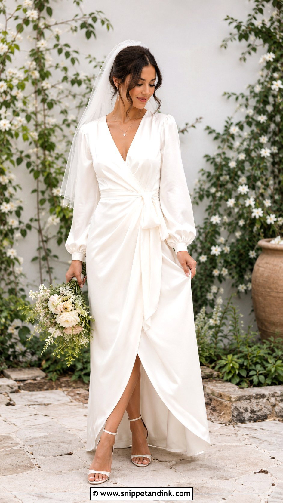 Silk Wrap Wedding Dress With Sleeves - Snippet and Ink - 25 Silk Wedding Dress with Sleeves