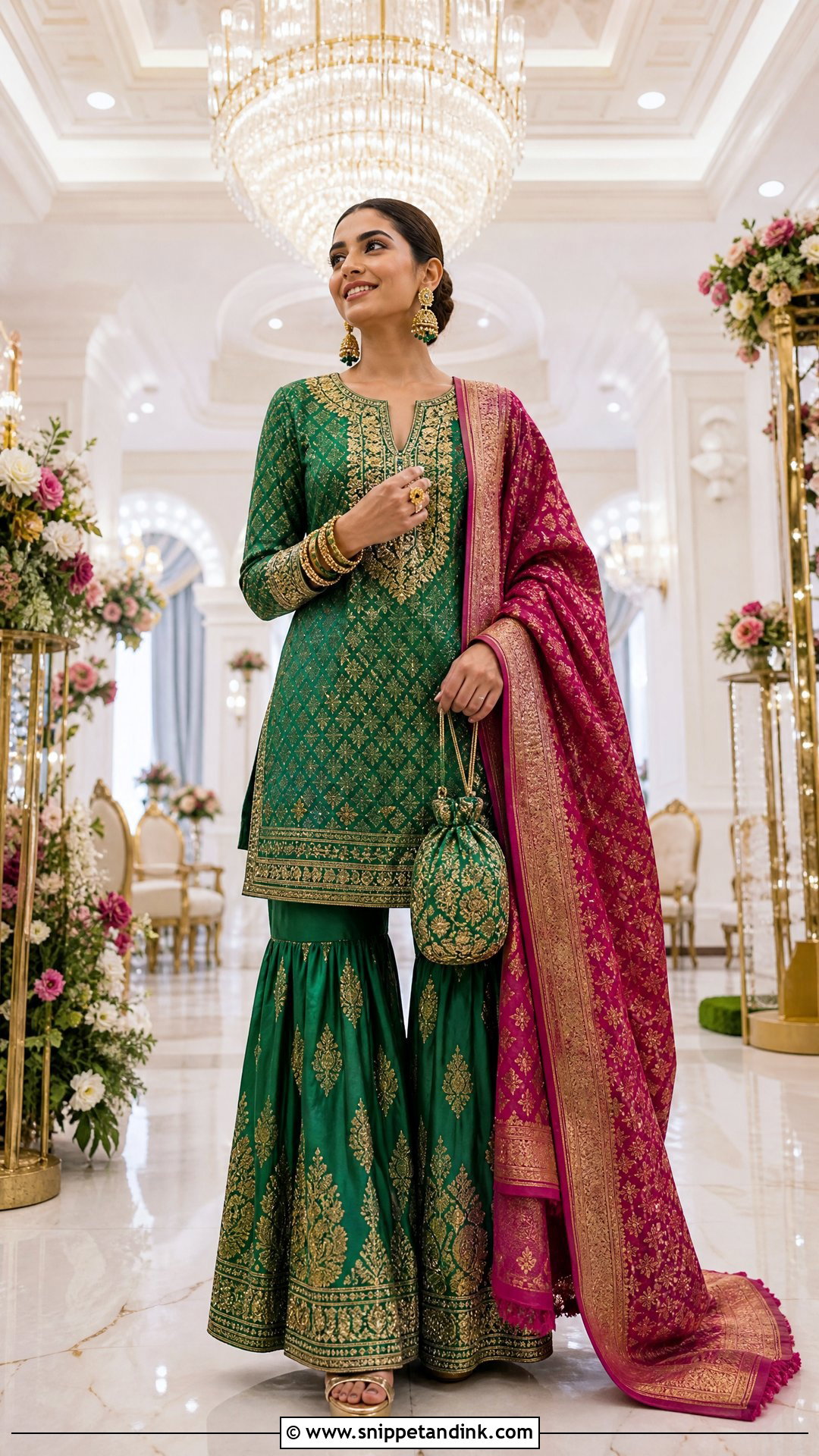 Silk Zari Sharara Set - Snippet and Ink - 20 Sharara Designs Party Wear Indian Weddings