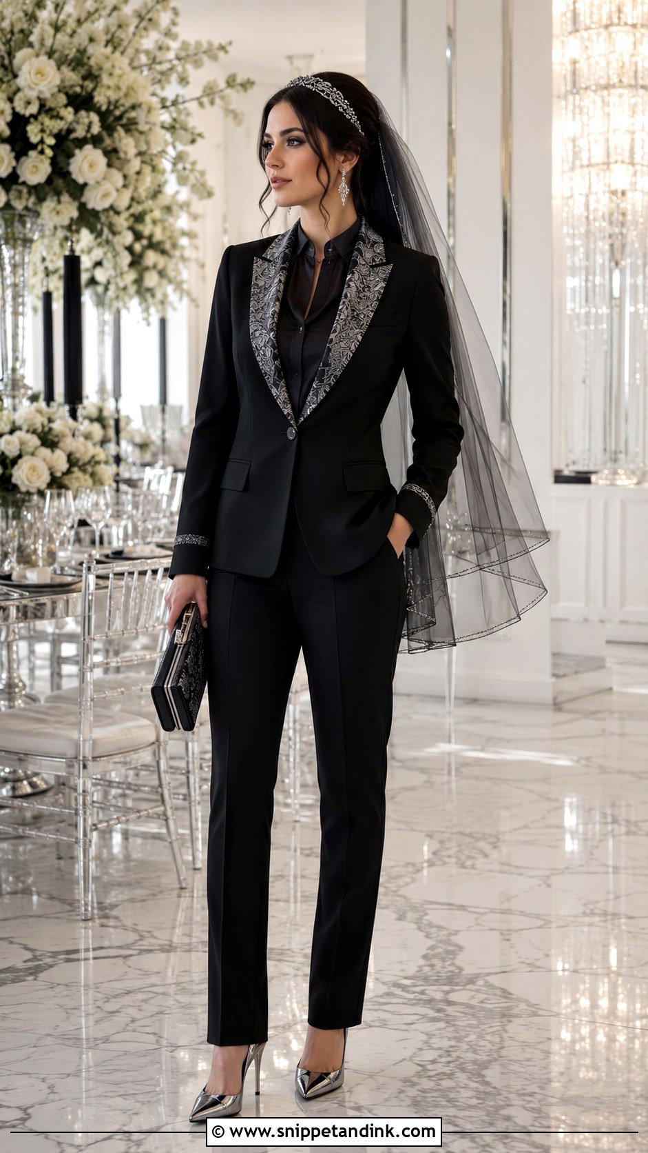 Silver And Black Gothic Wedding Suit - Snippet and Ink - 20 Gothic Wedding Suit Ideas