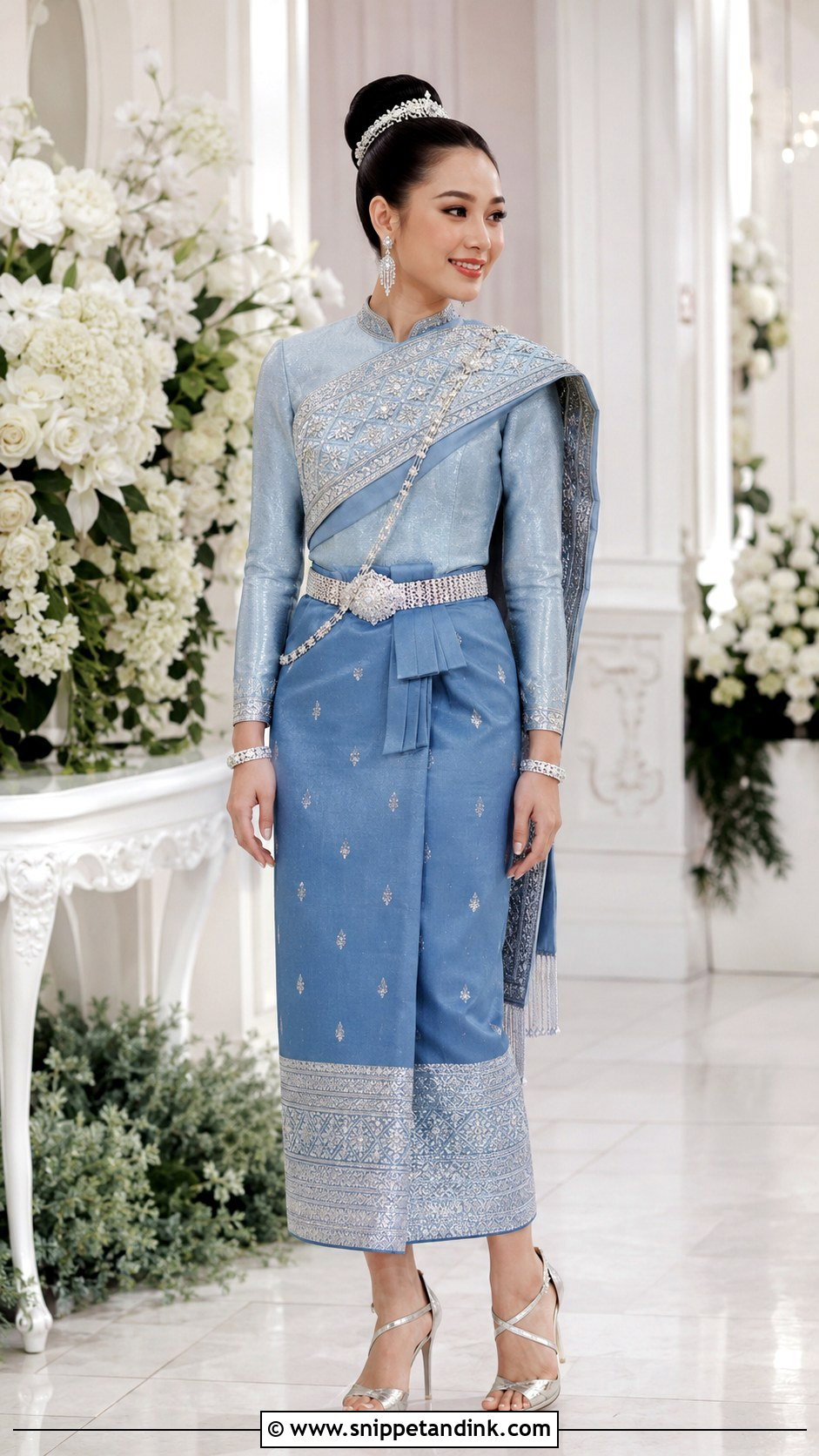 Silver And Blue Lao Wedding Dress - Snippet and Ink - 20 Lao Wedding Dress Ideas