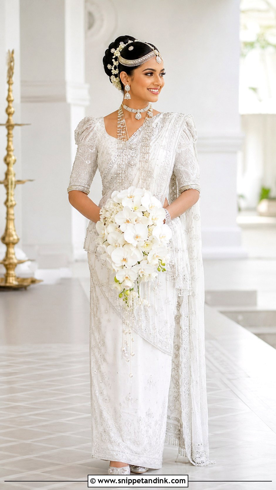 Silver And White Kandyan Bride - Snippet and Ink - 20 Kandian Bride Sri Lanka Ideas