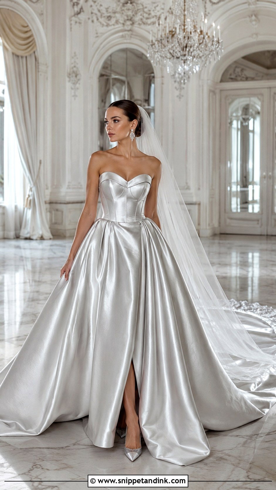 Silver Ball Gown Wedding Dress - Snippet and Ink - 20 Elegant Silver Wedding Gowns