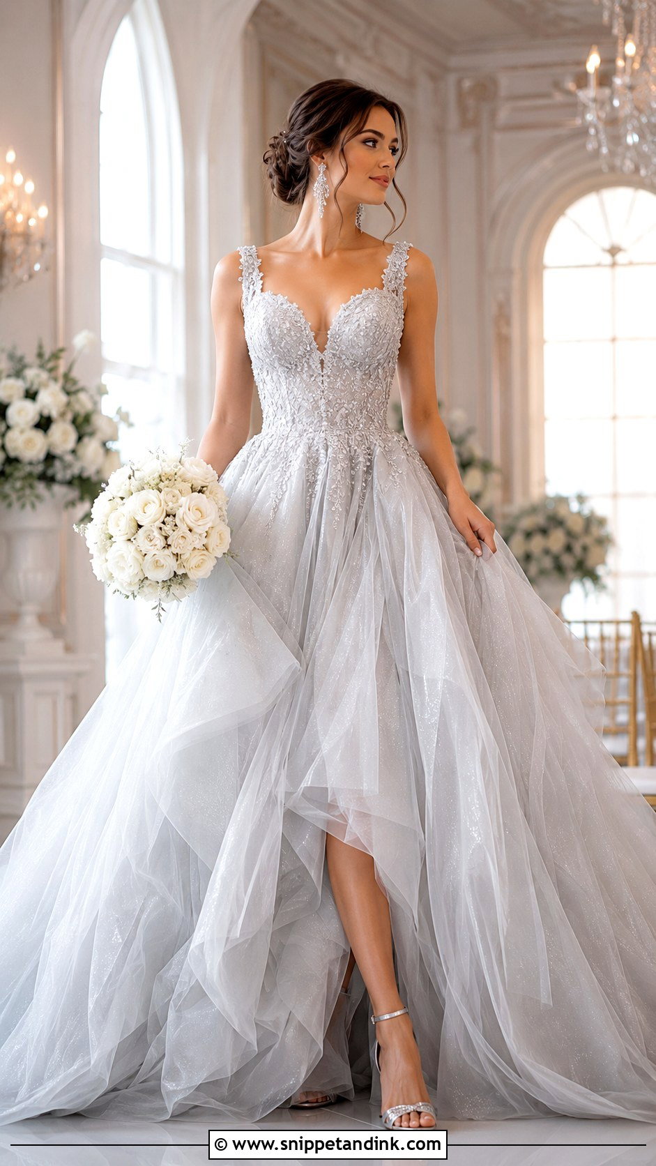 Silver Ball Gown Wedding Dress - Snippet and Ink - 30 Silver Wedding Dress Ideas