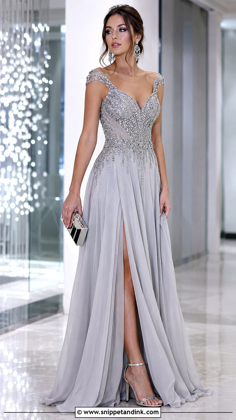 Silver Beaded Empress Gown - Snippet and Ink - 20 Empress Dress Gowns