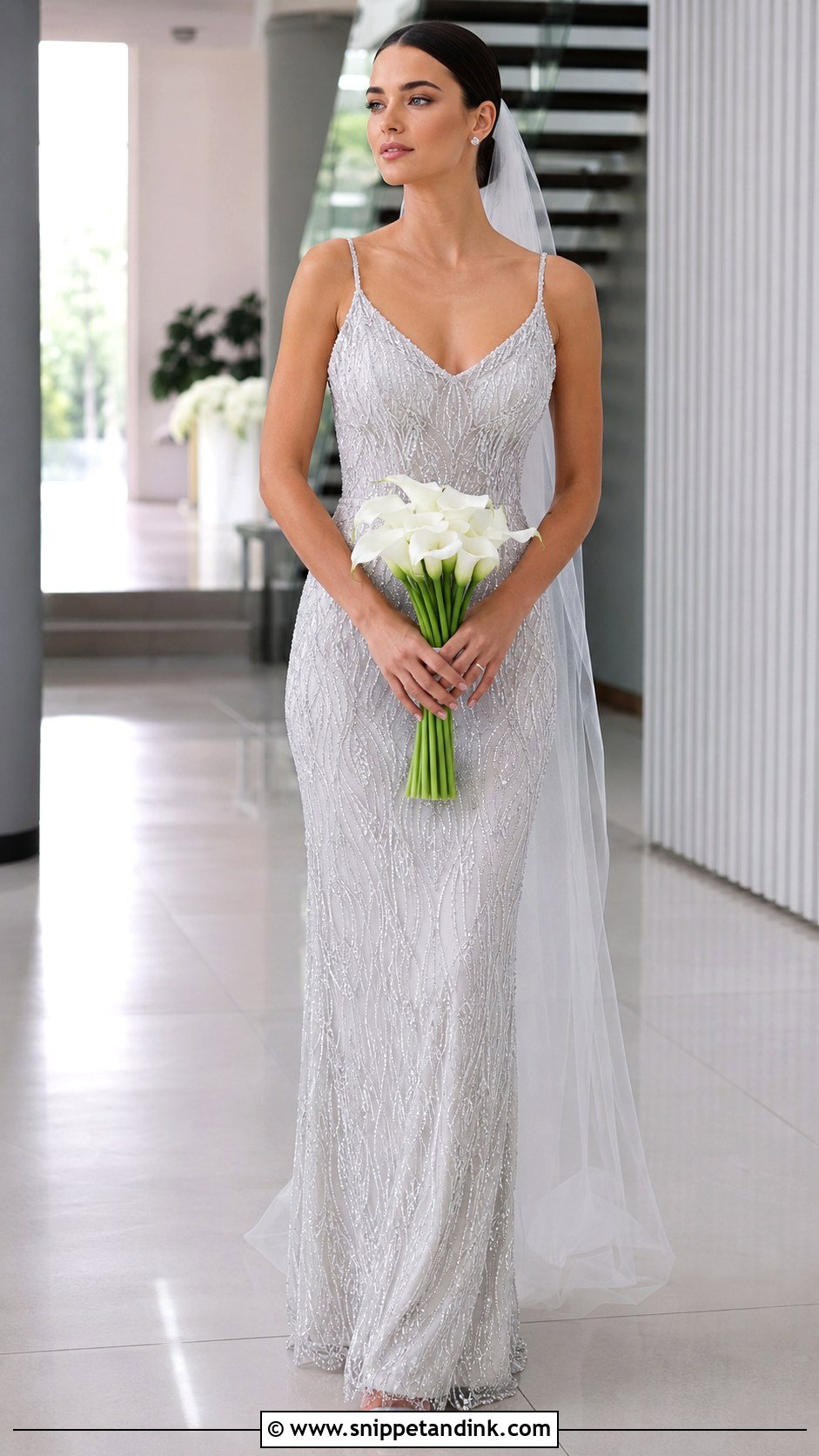 Silver Beaded Wedding Dress - Snippet and Ink - 20 Colour Wedding Dress Ideas