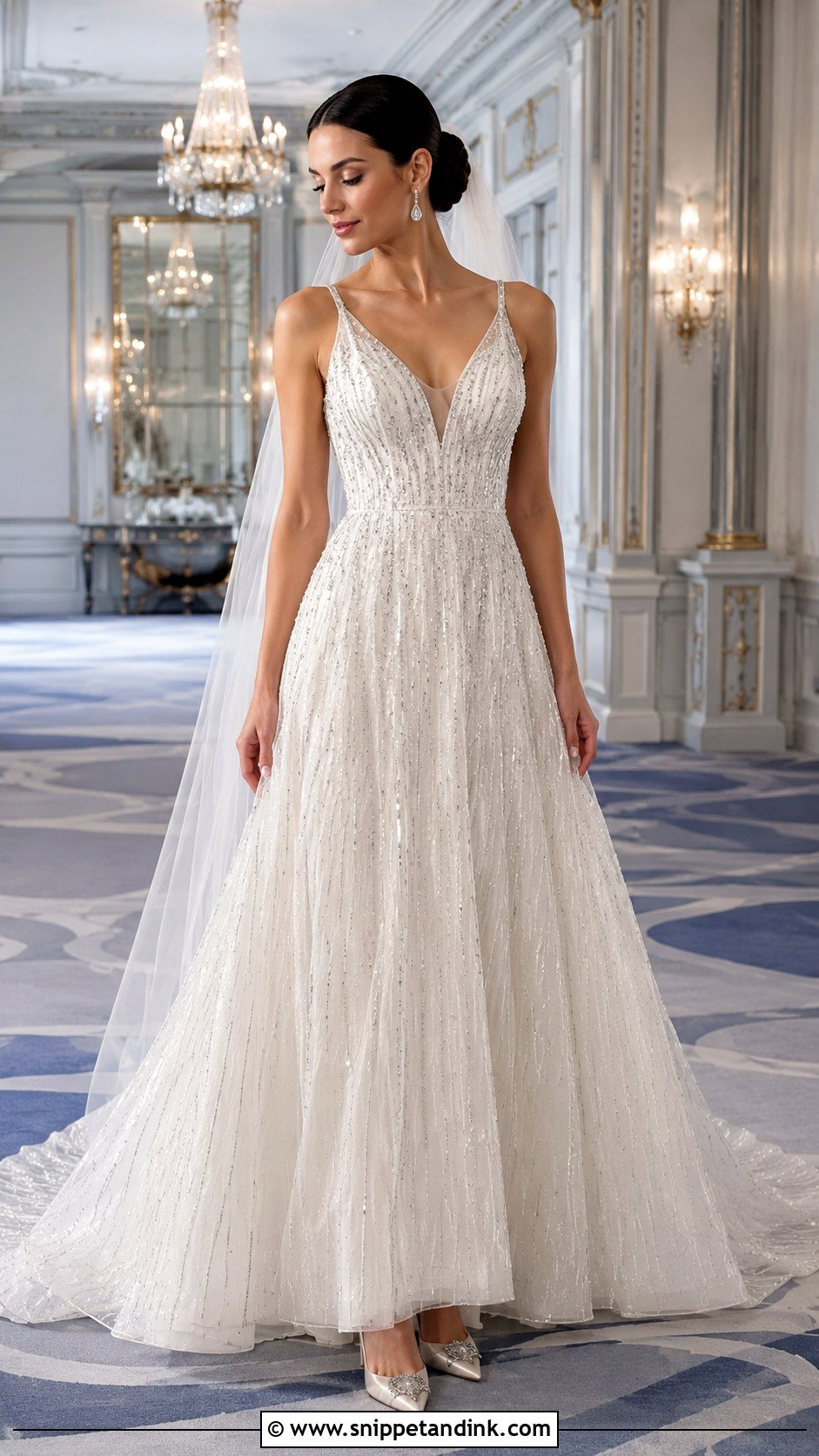 Silver Beaded Wedding Dress - Snippet and Ink - 20 Bling Wedding Dresses