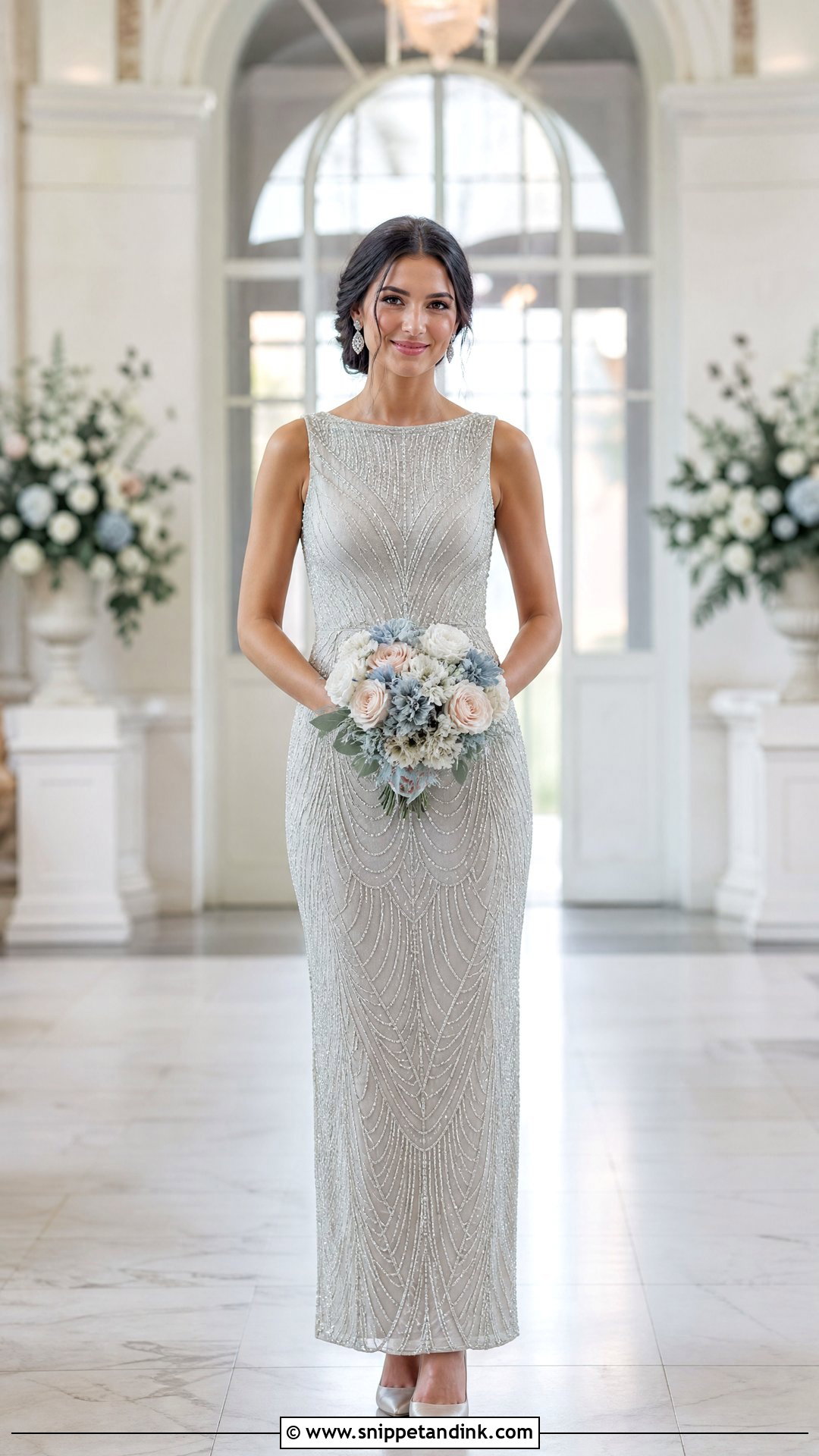 Silver Beaded Wedding Dress With Satin Pumps - Snippet and Ink - 25 Not White Wedding Dress Ideas