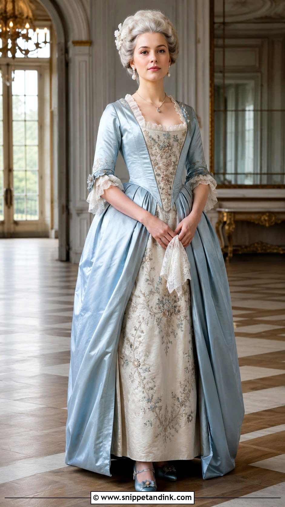 Silver Blue Colonial Wedding Dress - Snippet and Ink - 20 18th Century Wedding Dress Ideas