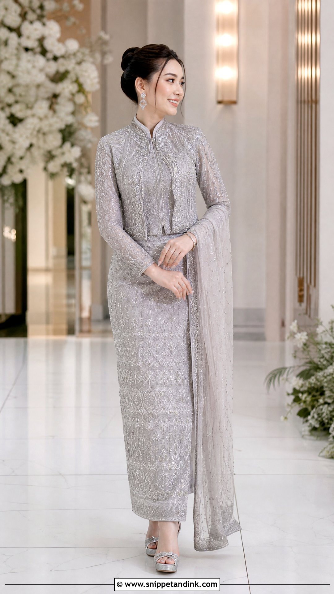 Silver Burmese Wedding Dress - Snippet and Ink - 25 Burmese Wedding Dress Ideas