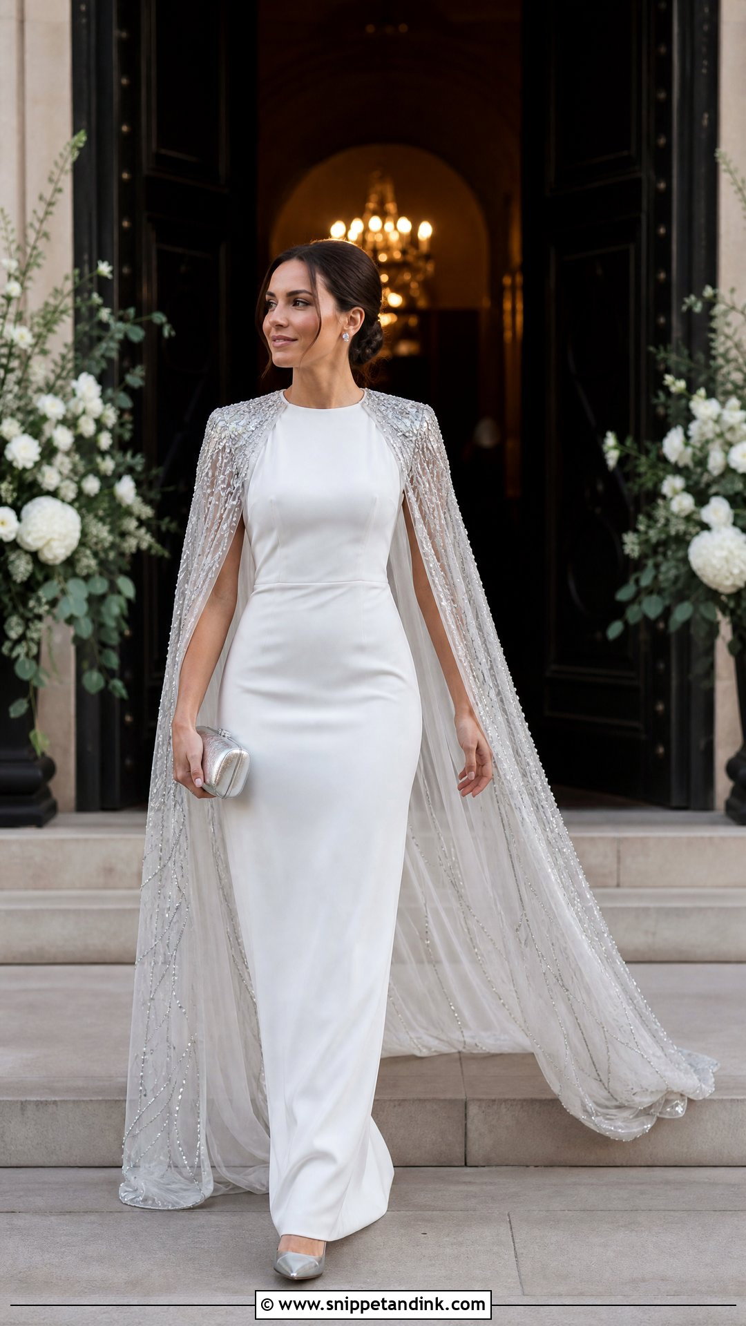 Silver Cape Wedding Dress - Snippet and Ink - 20 Silver Wedding Dresses