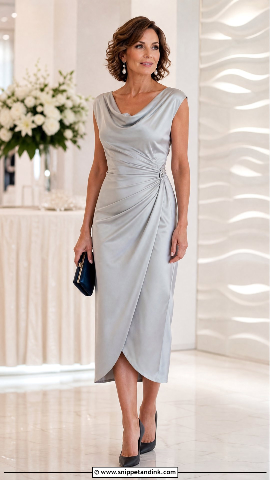 Silver Cocktail Dress Wedding Anniversary Outfit - Snippet and Ink - 20 Wedding Anniversary Outfits for Women