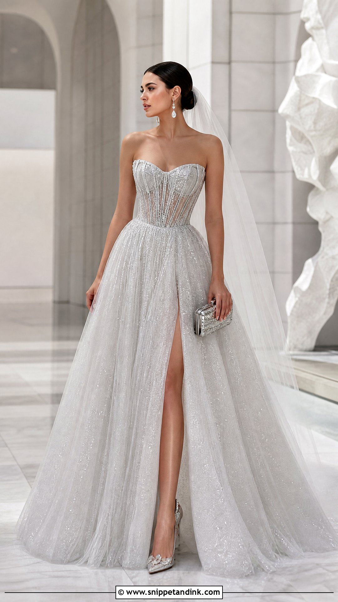 Silver Corset Wedding Dress - Snippet and Ink - 20 Silver Wedding Dresses