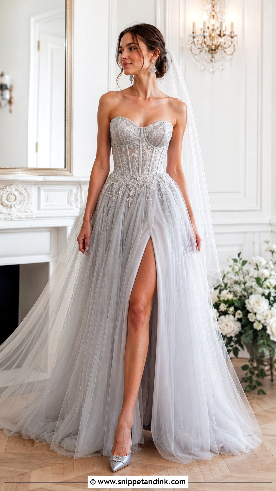 Silver Corset Wedding Dress - Snippet and Ink - 30 Silver Wedding Dress Ideas
