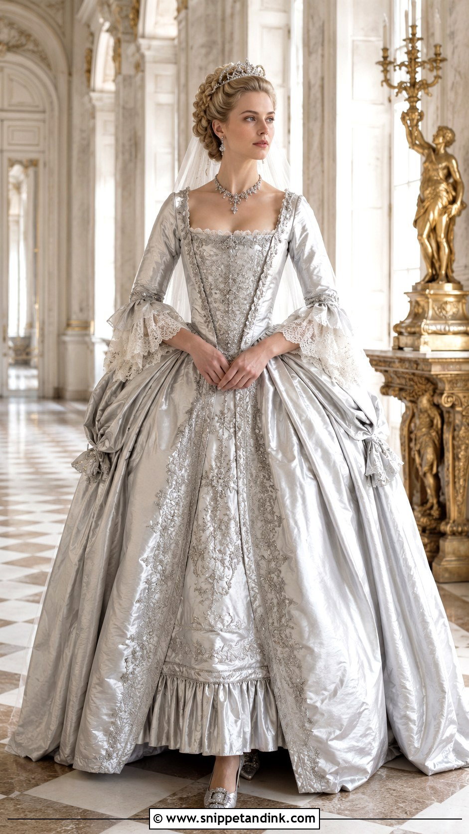 Silver Court Wedding Dress - Snippet and Ink - 20 18th Century Wedding Dress Ideas