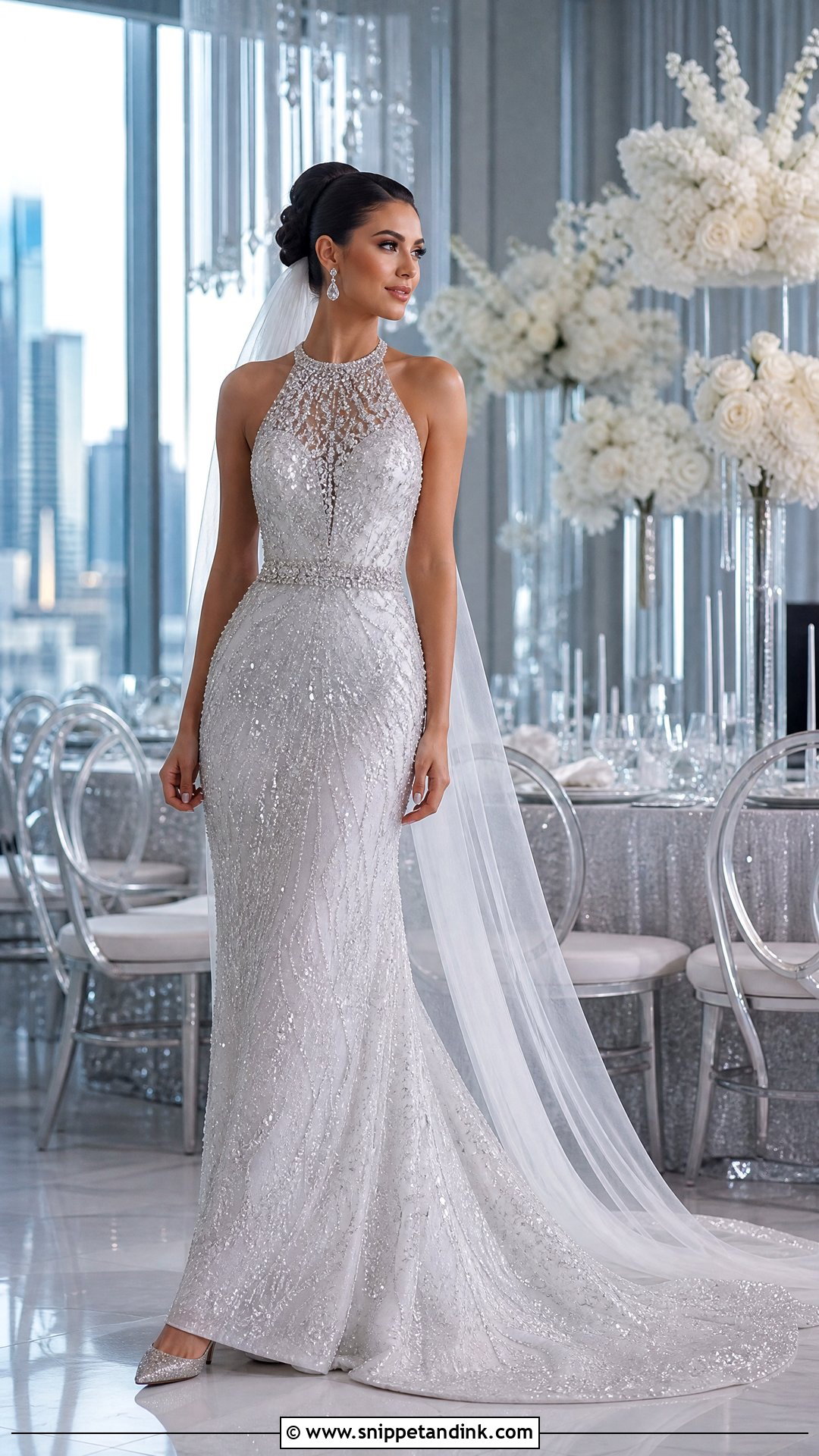 Silver Crystal Wedding Dress - Snippet and Ink - 20 Wedding Dress with Diamonds Ideas
