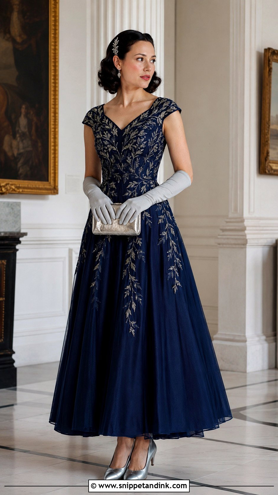 Silver Embroidered 1940s Ball Gown - Snippet and Ink - 20 1940S Ball Gown Ideas